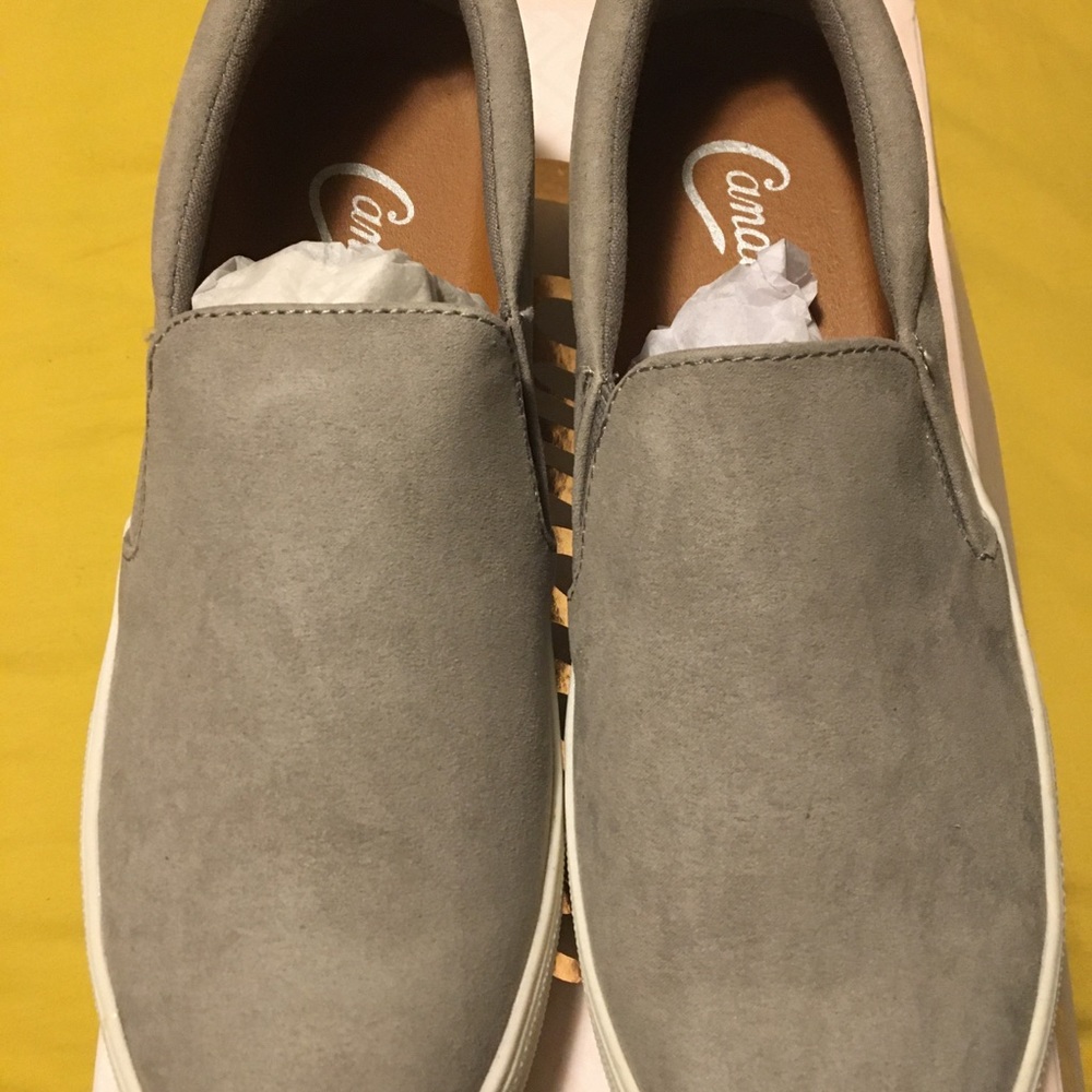 Grey Faux Suede Candie's Slip Ons Women's Size8